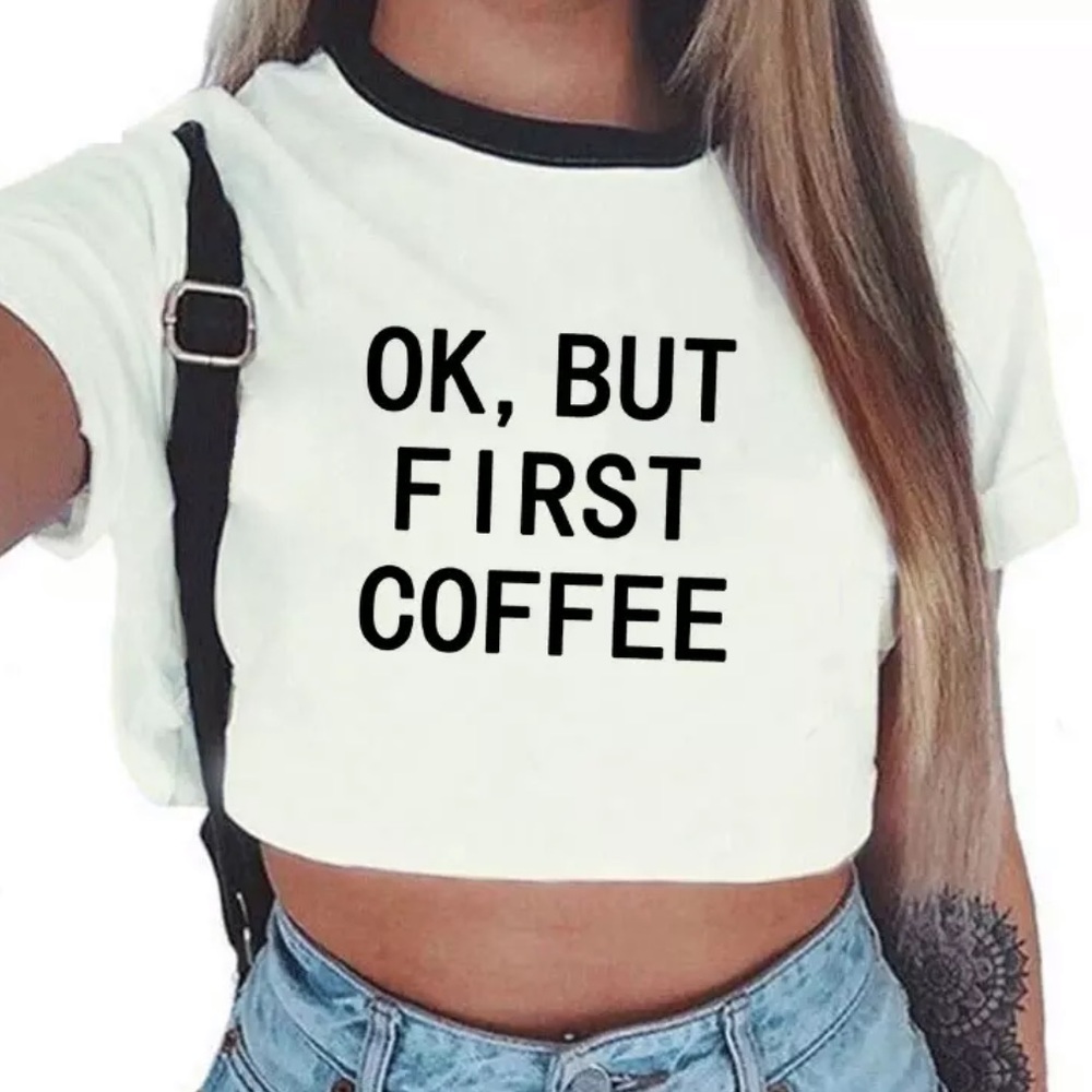 I Need Coffee Crop Top (as in photo)